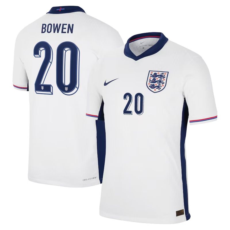 2024 England Bowen 20 Home Jersey (Player Version)