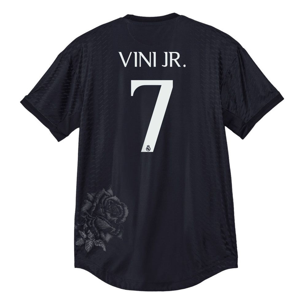 23-24 Real Madrid VINI JR. #7 Y3 La Liga Print Fourth Jersey Black (Player Version)