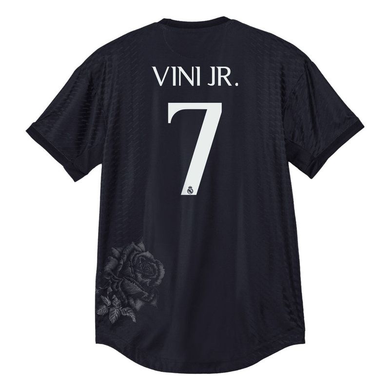 23-24 Real Madrid VINI JR. #7 Y3 La Liga Print Fourth Jersey Black (Player Version)