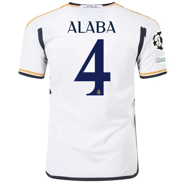 Real Madrid David Alaba Home Jersey 2023/2024 With Champions League + Club World Cup Patches Real Madrid David Alaba Home Jersey 2023/2024 With Champions League + Club World Cup Patches