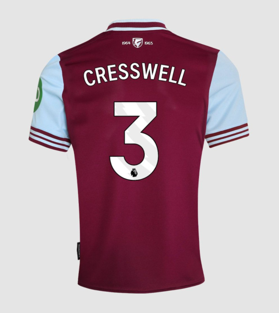 24-25 West Ham United Home CRESSWELL 3 Jersey 24-25 West Ham United Home CRESSWELL 3 Jersey