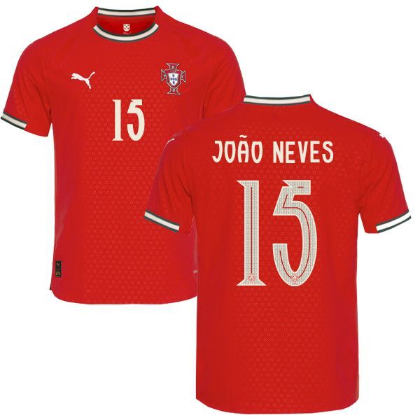 2025 Portugal Home João Neves 15 Jersey (Player Version)
