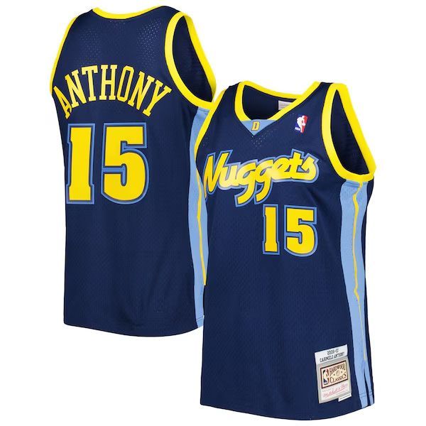 06-07 Denver Nuggets Hardwood Classics Swingman Navy Jersey Carmelo Anthony 15