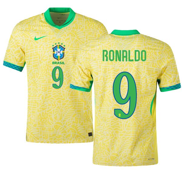 2024 Brazil RONALDO 9 Home Jersey (Player Version)