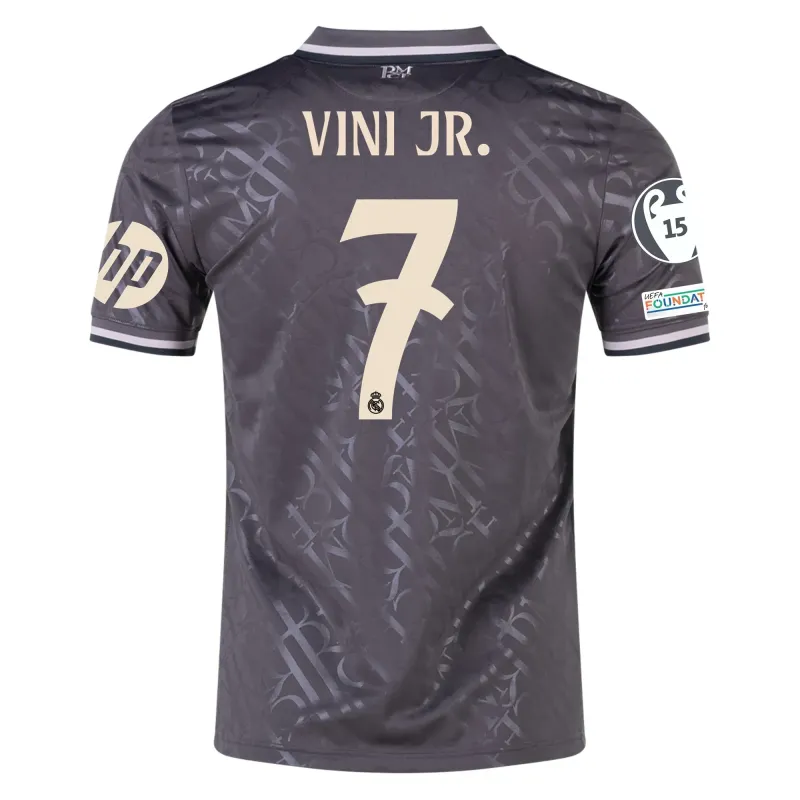 Real Madrid Vini Jr. 7 Third Jersey 2024/2025 With Champions League + Club World Cup Patches