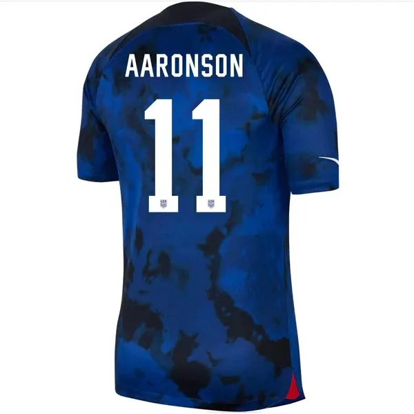 USA (USMNT) Home Brenden Aaronson 11 World Cup Blue Soccer Jersey 2022/2023 (Player Version)