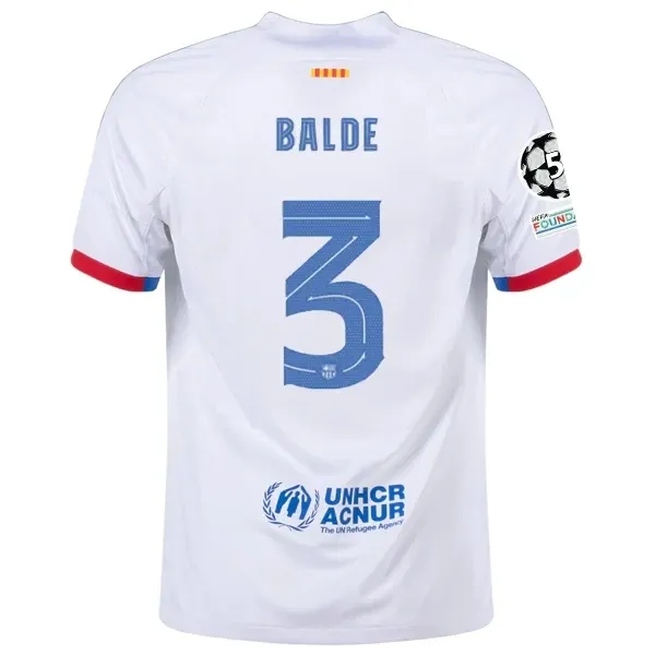 Barcelona Alejandro Balde Away Jersey 2023/2024 With Champions League Patches Barcelona Alejandro Balde Away Jersey 2023/2024 With Champions League Patches