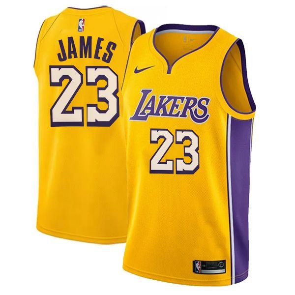 Los Angeles Lakers Swingman Gold Icon Edition Jersey LeBron James 23