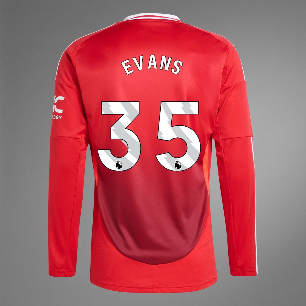 24-25 Manchester United EVANS 35 Home Long Sleeve Jersey