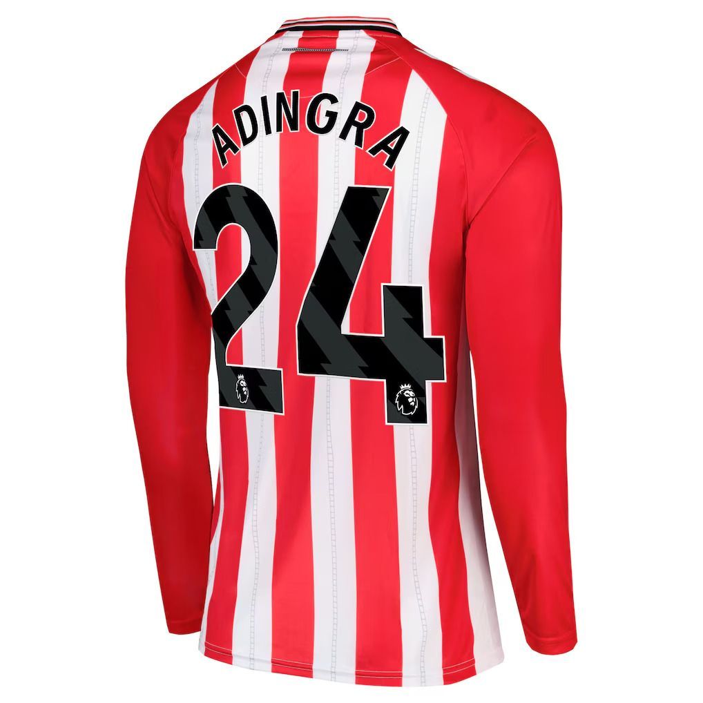 25-26 Sunderland Home ADINGRA 24 Long Sleeve Jersey 25-26 Sunderland Home ADINGRA 24 Long Sleeve Jersey