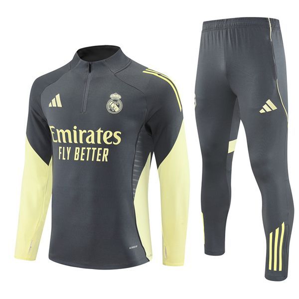 25-26 Real Madrid Grey Training Suit Kit