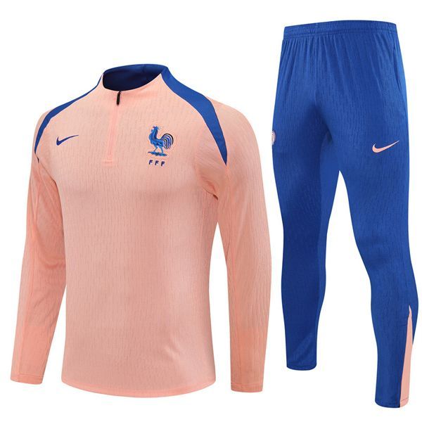 25-26 France Light Pink Training Suit Kit Player Style