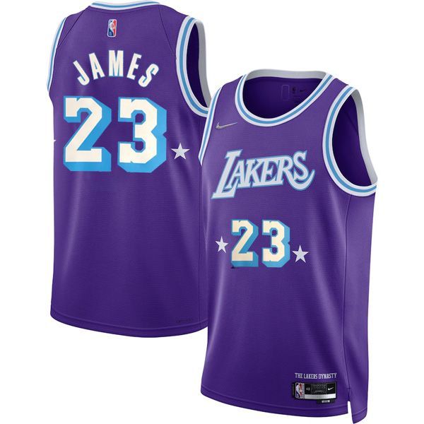 21-22 Los Angeles Lakers Purple Swingman Jersey LeBron James 23