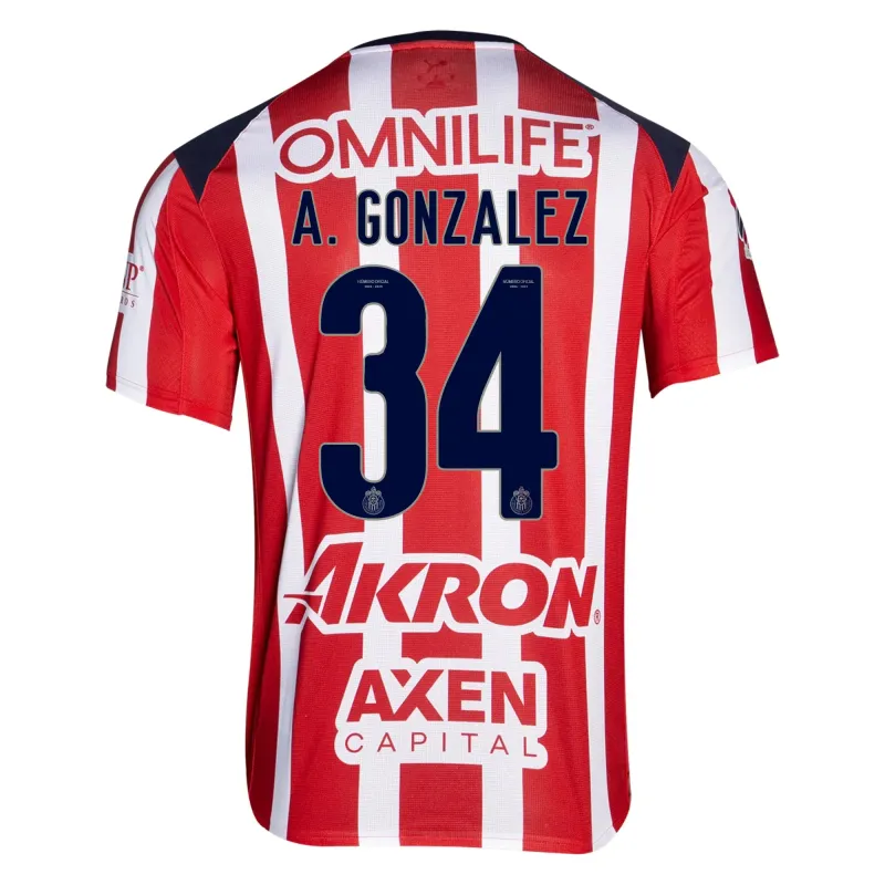 Chivas Armando Gonzalez 34 Home Jersey 2025/26