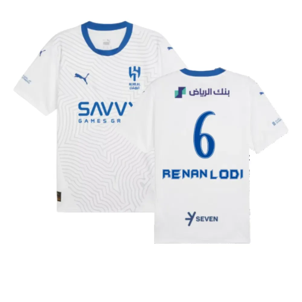 2024-2025 Al Hilal Away Renan Lodi 6 Jersey 2024-2025 Al Hilal Away Renan Lodi 6 Jersey
