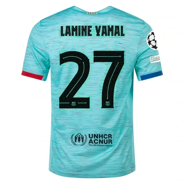 Barcelona Lamine Yamal Third Jersey 2023/2024 With Champions League Patches Barcelona Lamine Yamal Third Jersey 2023/2024 With Champions League Patches