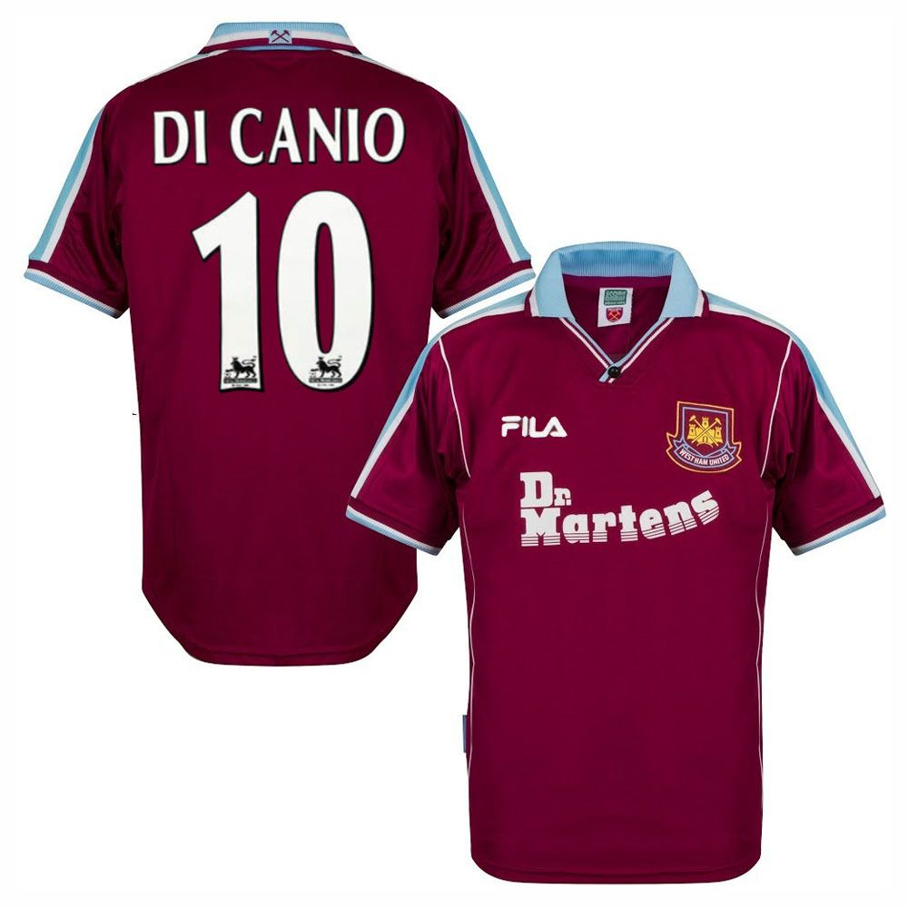 1999-2001 West Ham United Home Retro Jersey DI CANIO #10 1999-2001 West Ham United Home Retro Jersey DI CANIO #10