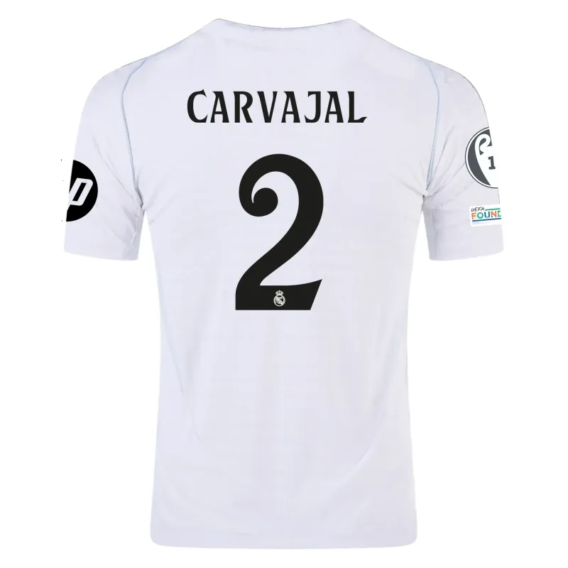 Real Madrid Carvajal 2 Home Jersey 2024/2025 With Champions League + Club World Cup Patches (Player version)