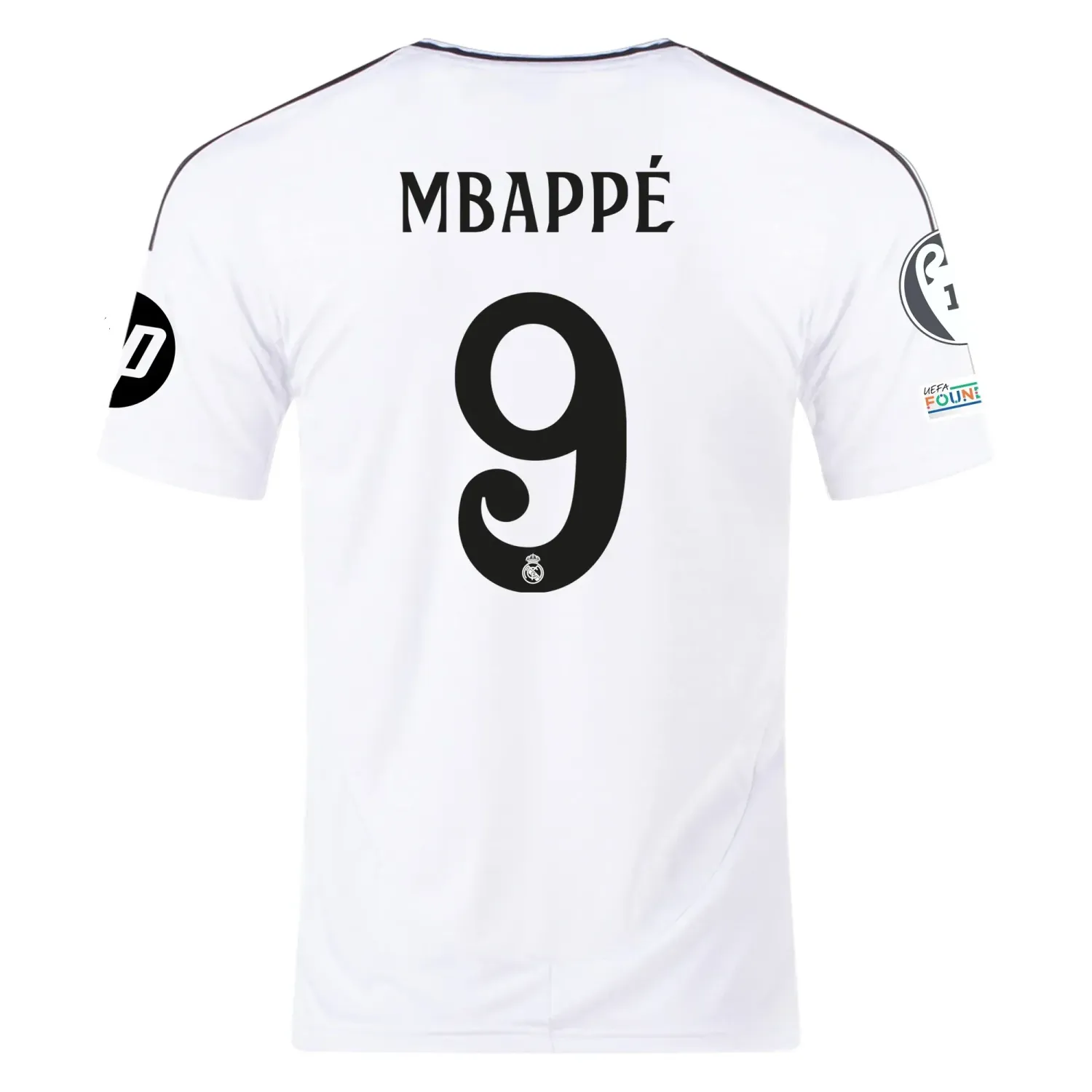 Real Madrid Mbappe 9 Home Jersey 2024/2025 With Champions League + Club World Cup Patches Real Madrid Mbappe 9 Home Jersey 2024/2025 With Champions League + Club World Cup Patches