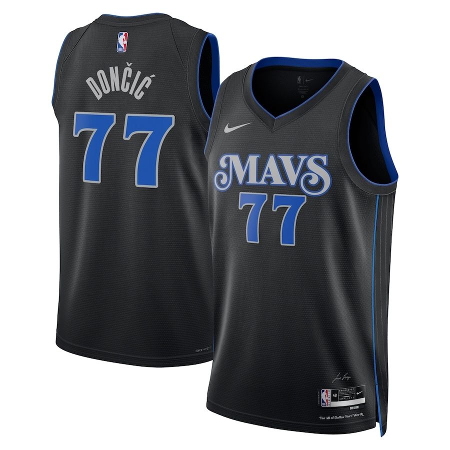 Men‘s Dallas Mavericks Black Luka Dončić #77 Swingman City Edition Jersey 2023/24 Men‘s Dallas Mavericks Black Luka Dončić #77 Swingman City Edition Jersey 2023/24