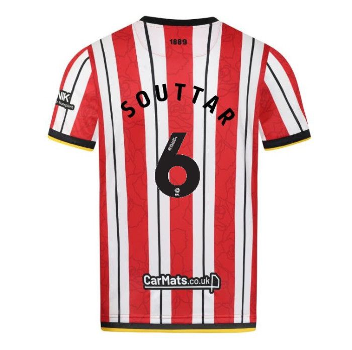 24-25 Sheffield United Home SOUTTAR 6 Jersey 24-25 Sheffield United Home SOUTTAR 6 Jersey