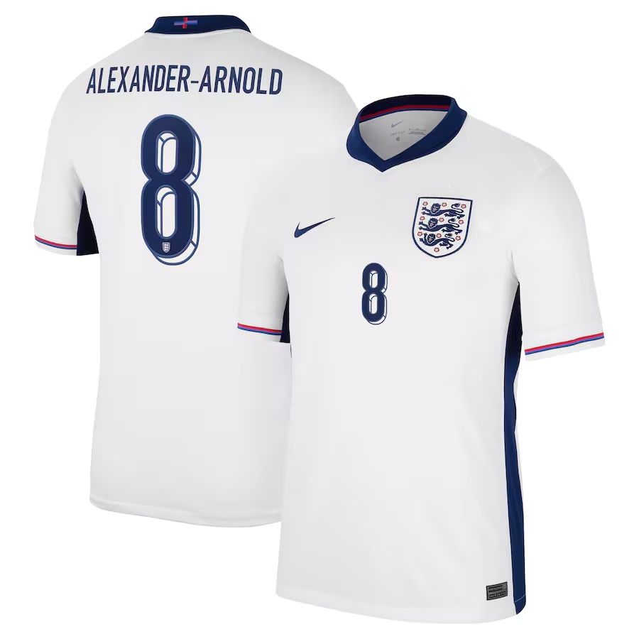 2024 England Alexander-Arnold 8 Home Jersey 2024 England Alexander-Arnold 8 Home Jersey