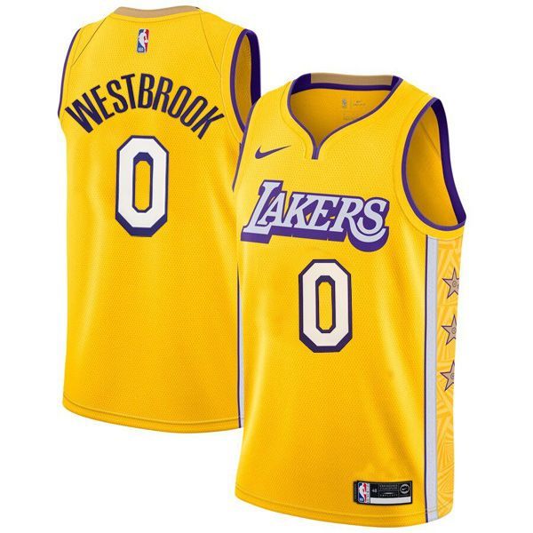 Los Angeles Lakers Gold Swingman Jersey Russell Westbrook 0