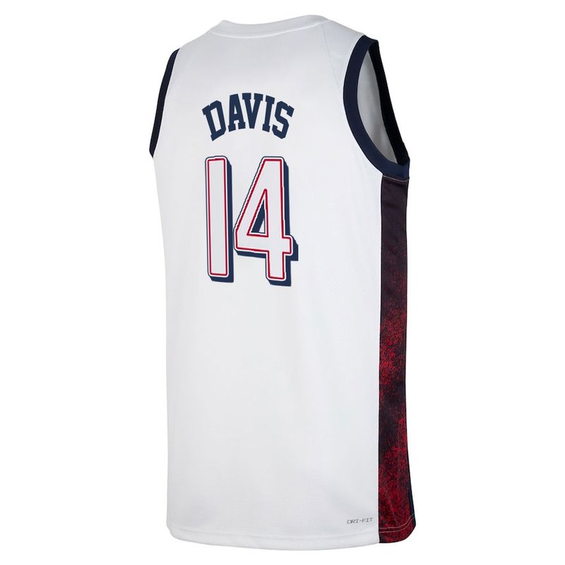 Anthony Davis #14 White Men's USA Basketball 2024 Swingman Player Jersey