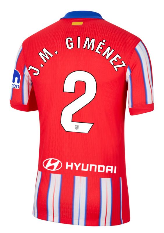 24-25 Atletico Madrid Home J.M. GIMÉNEZ 2 Jersey (Player Version)