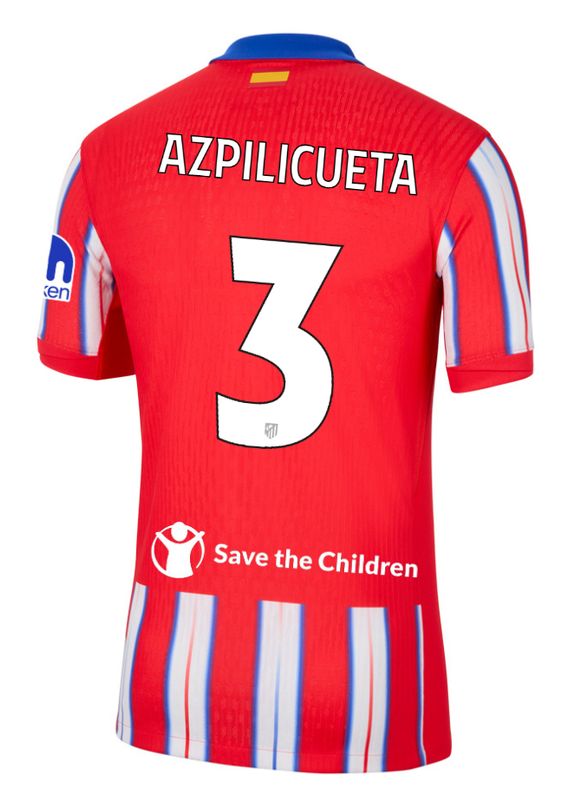24-25 Atletico Madrid Home AZPILICUETA 3 Champions League Jersey (Player Version)