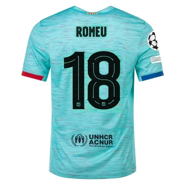 Barcelona Oriol Romeu Third Jersey 2023/2024 With Champions League Patches Barcelona Oriol Romeu Third Jersey 2023/2024 With Champions League Patches