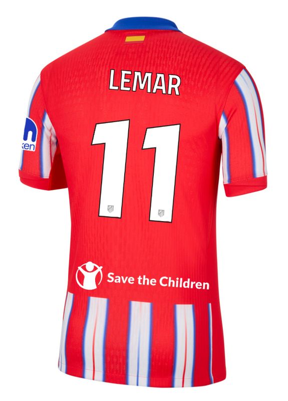 24-25 Atletico Madrid Home LEMAR 11 Champions League Jersey (Player Version)