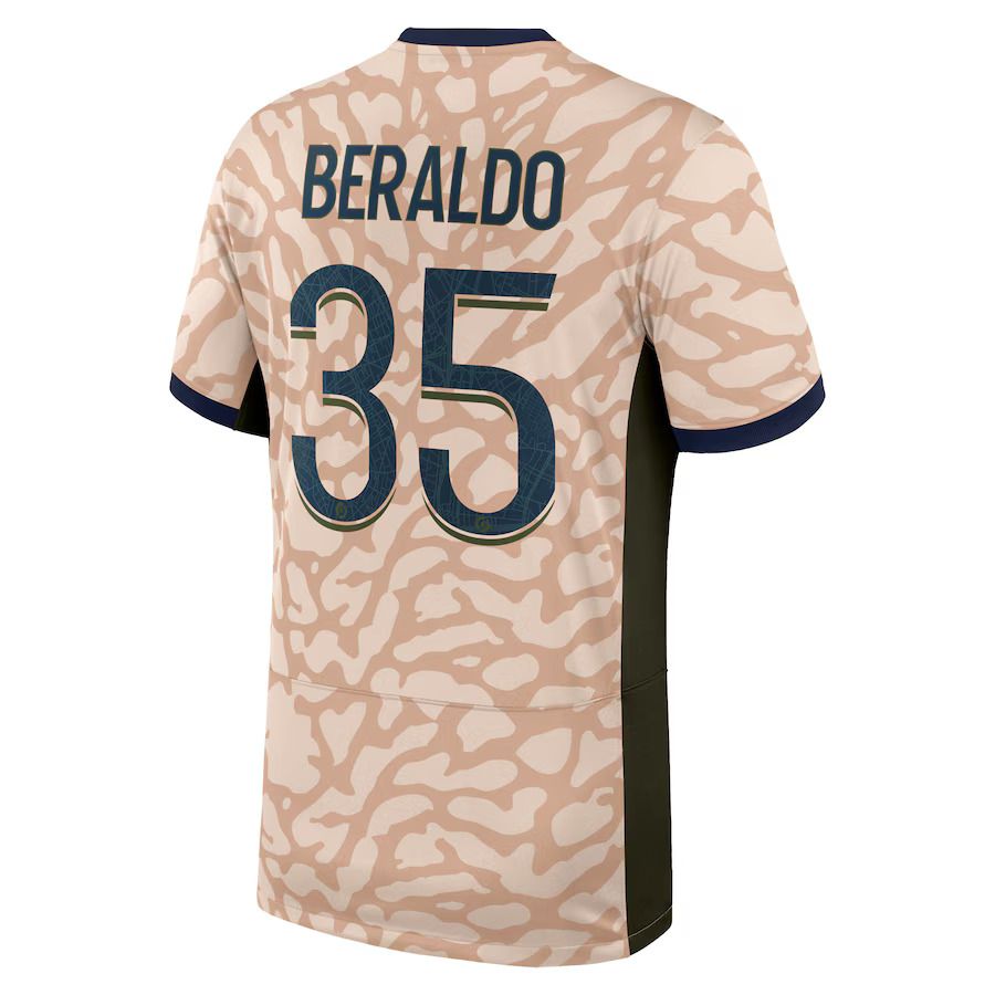 23-24 PSG Jordan Beraldo 35 Fourth Jersey
