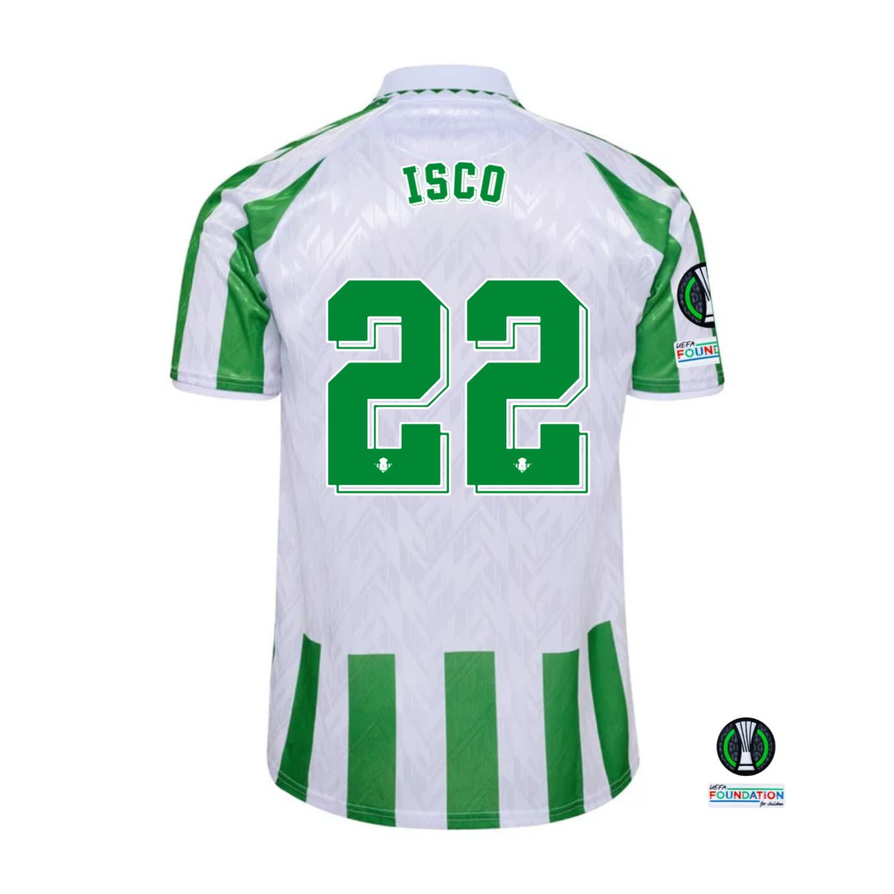 Real Betis Home Isco #22 Jersey 2024 With UEFA Conference League Patches Real Betis Home Isco #22 Jersey 2024 With UEFA Conference League Patches