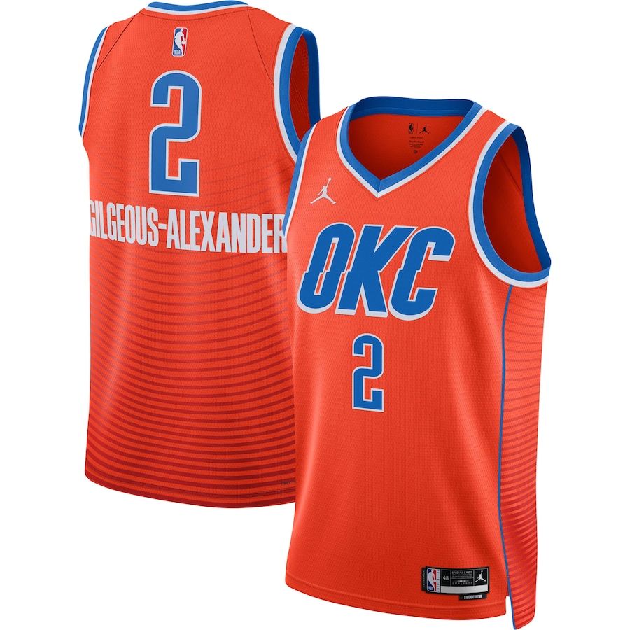 Shai Gilgeous-Alexander Oklahoma City Thunder Jordan Brand Unisex Swingman Jersey - Statement Edition - Orange Shai Gilgeous-Alexander Oklahoma City Thunder Jordan Brand Unisex Swingman Jersey - Statement Edition - Orange