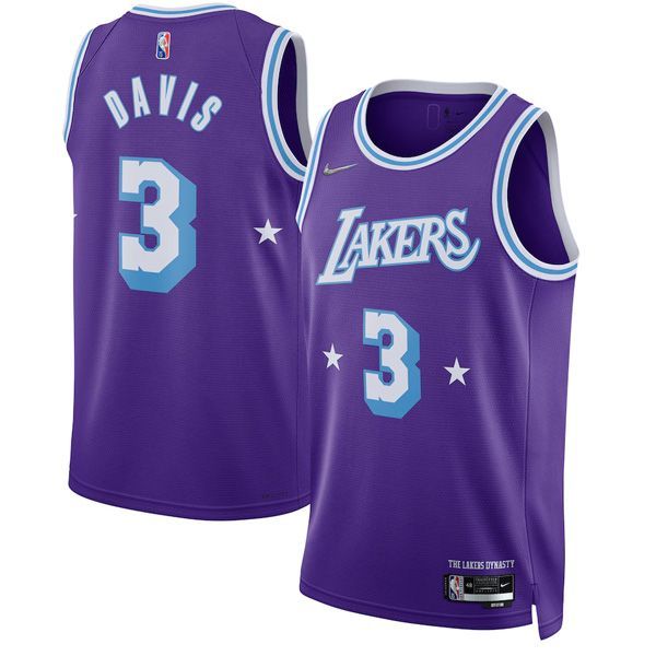 21-22 Los Angeles Lakers Purple Swingman Jersey Anthony Davis 3