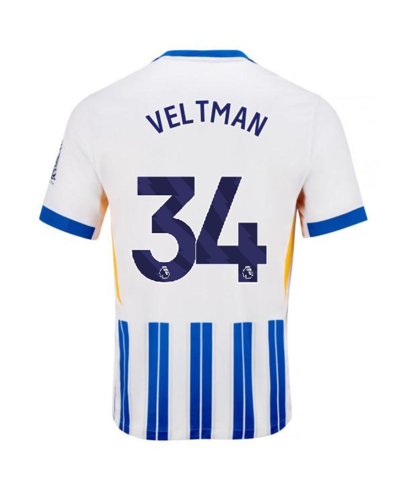 24-25 Brighton & Hove Albion VELTMAN 34 Home Jersey