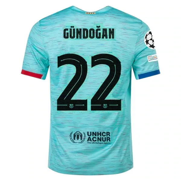 Barcelona İlkay Gündoğan Third Jersey 2023/2024 With Champions League Patches Barcelona İlkay Gündoğan Third Jersey 2023/2024 With Champions League Patches