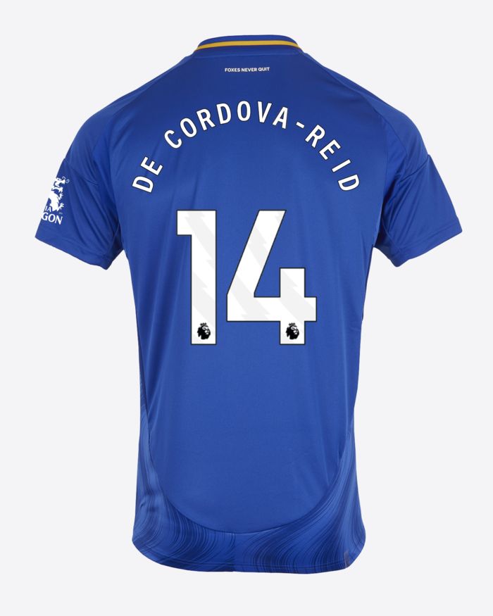 Leicester City Home DE CORDOVA-REID 14 Jersey 24-25 Leicester City Home DE CORDOVA-REID 14 Jersey 24-25