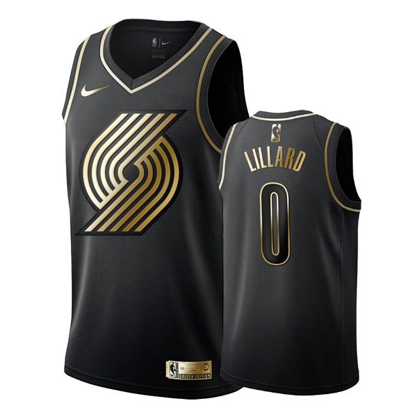 2019-20 Portland Trail Blazers Damian Lillard Black #0 Golden Edition Swingman Jersey 2019-20 Portland Trail Blazers Damian Lillard Black #0 Golden Edition Swingman Jersey