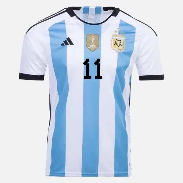 Argentina 3 Star World Cup  Ángel Di María 11 Home Jersey 2022/2023 Argentina 3 Star World Cup  Ángel Di María 11 Home Jersey 2022/2023