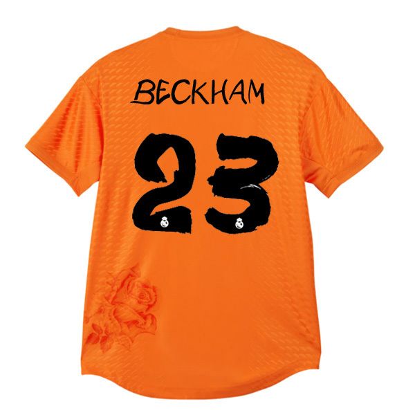 23-24 Real Madrid Beckham #23 Y3 Fourth Jersey Orange (Player Version) 23-24 Real Madrid Beckham #23 Y3 Fourth Jersey Orange (Player Version)