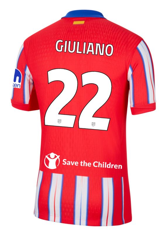 24-25 Atletico Madrid Home GIULIANO 22 Champions League Jersey (Player Version)