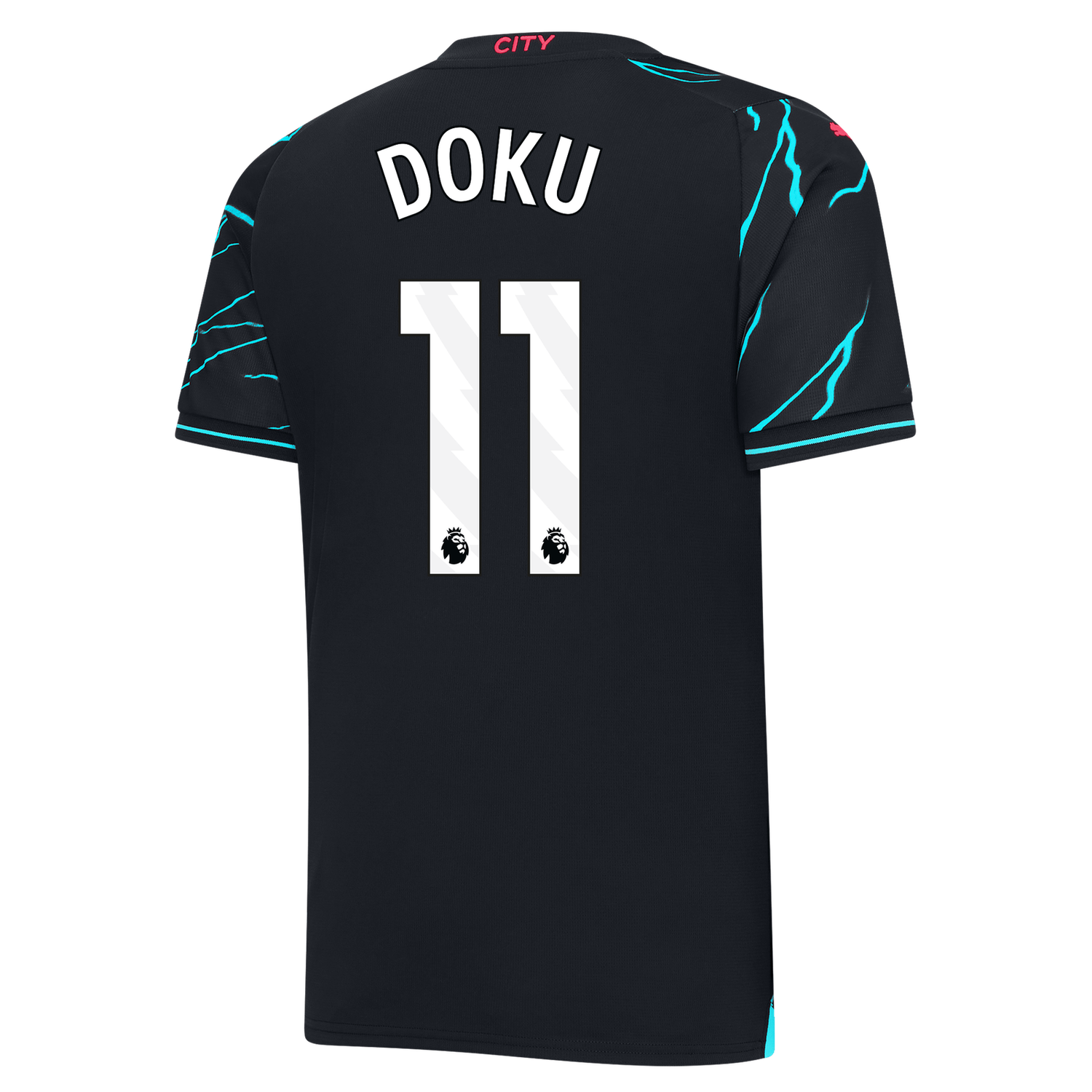 Manchester City Jérémy Doku #11 EPL Third Jersey 2023-2024 Manchester City Jérémy Doku #11 EPL Third Jersey 2023-2024