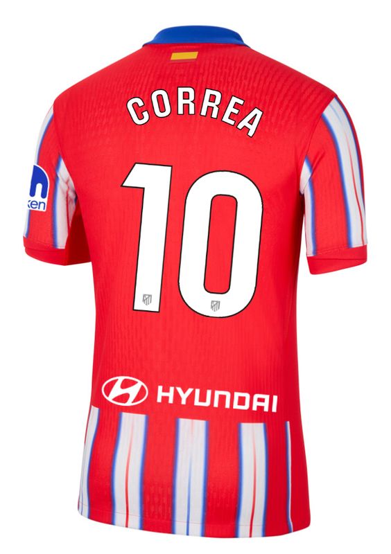 24-25 Atletico Madrid Home CORREA 10 Jersey (Player Version)