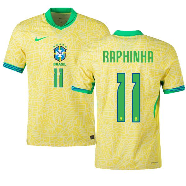 2024 Brazil RAPHINHA 11 Home Jersey (Player Version)