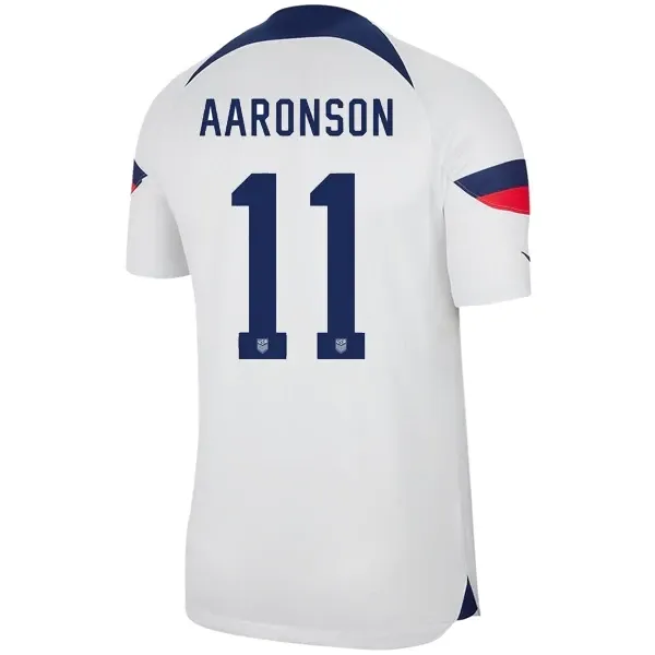 USA (USMNT)  Home Brenden Aaronson 11 World Cup White Soccer Jersey 2022/2023  (Player Version) USA (USMNT)  Home Brenden Aaronson 11 World Cup White Soccer Jersey 2022/2023  (Player Version)