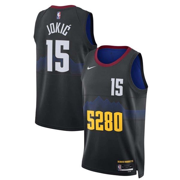 23-24 Denver Nuggets Black Unisex Swingman Jersey Nikola Jokic 15 23-24 Denver Nuggets Black Unisex Swingman Jersey Nikola Jokic 15