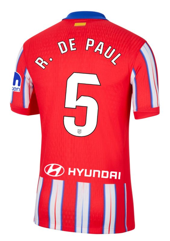 24-25 Atletico Madrid Home R. DE PAUL 5 Jersey (Player Version)