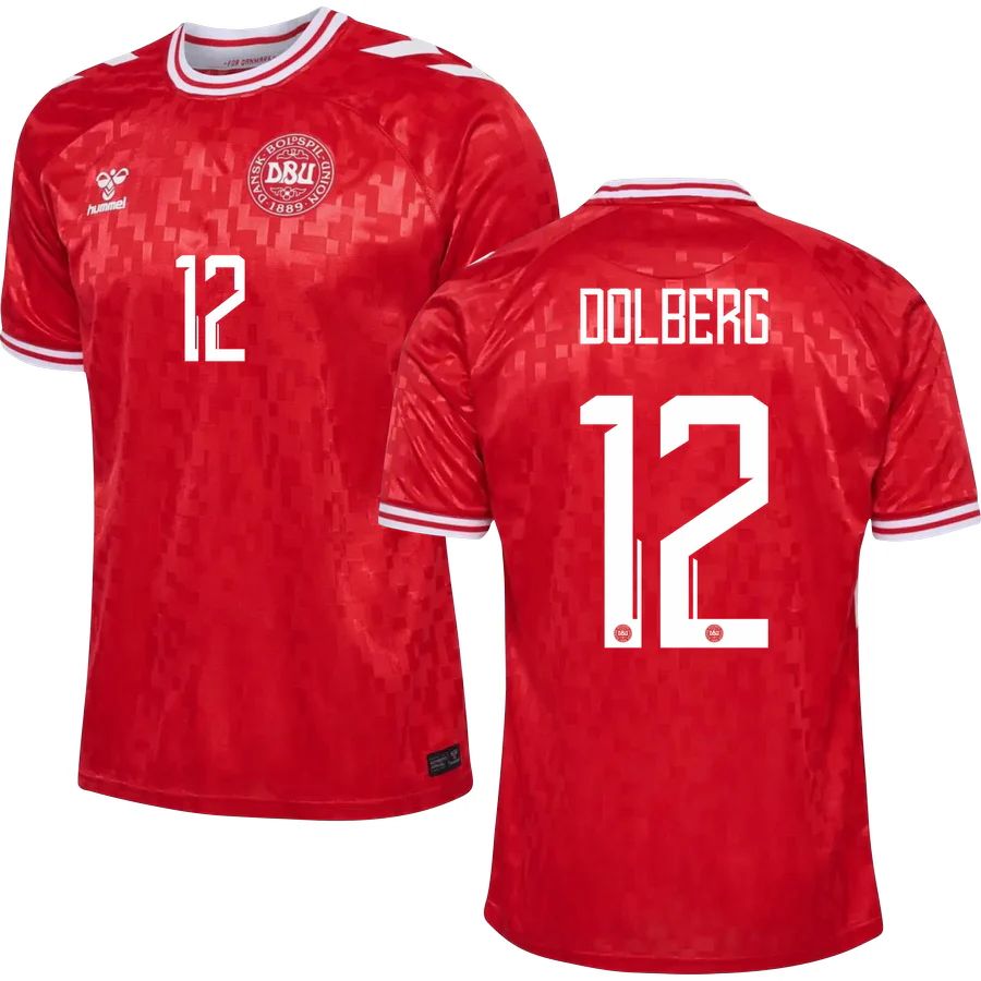 2024 Denmark DOLBERG 12 Home Jersey 2024 Denmark DOLBERG 12 Home Jersey